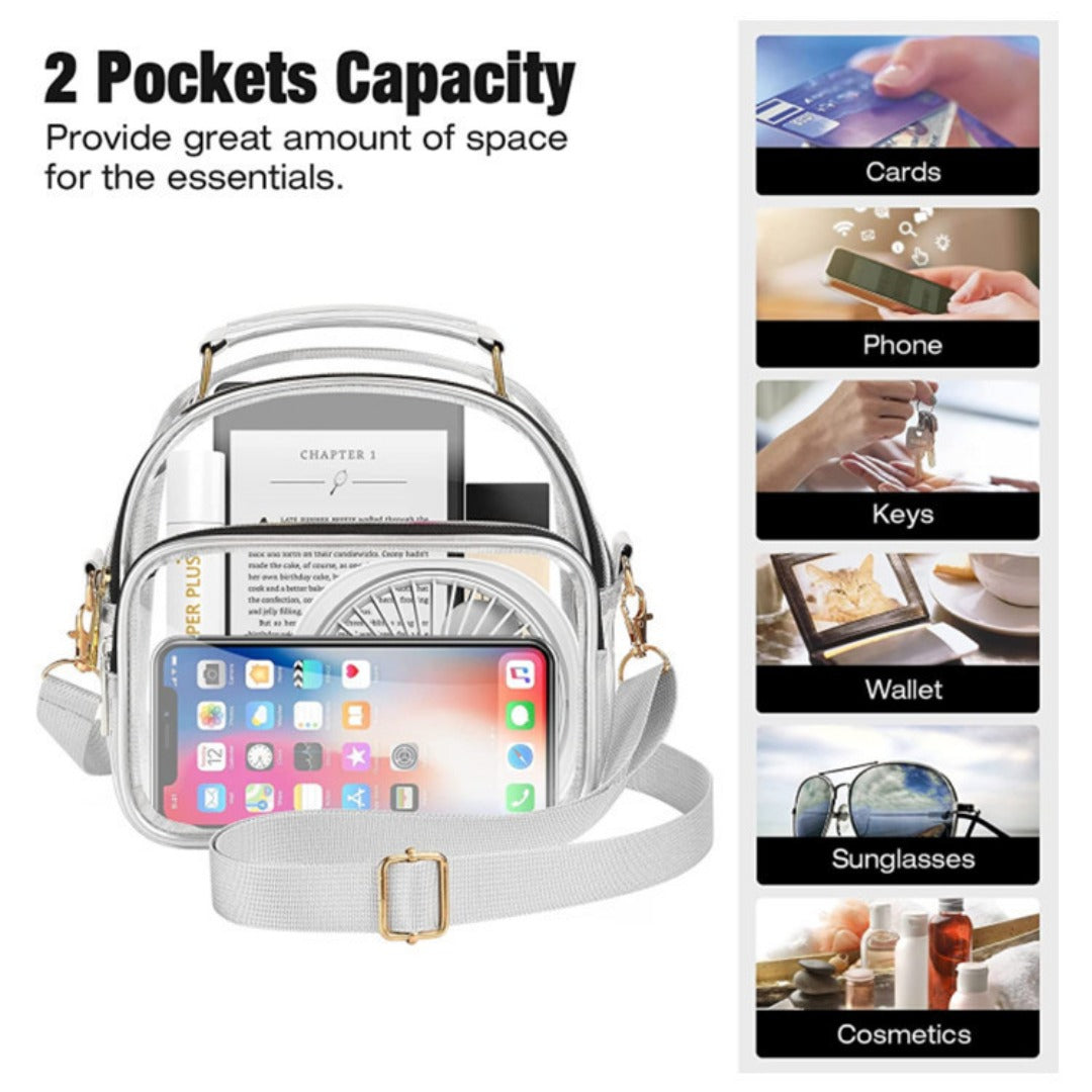 Transparent Small Crossbody Purse - Stylish Women's Shoulder Crossbody Bag with Convenient Capacity