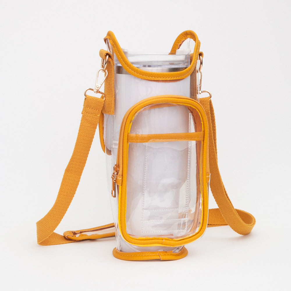 Transparent Tumbler Carrier Holder Crossbody Bag