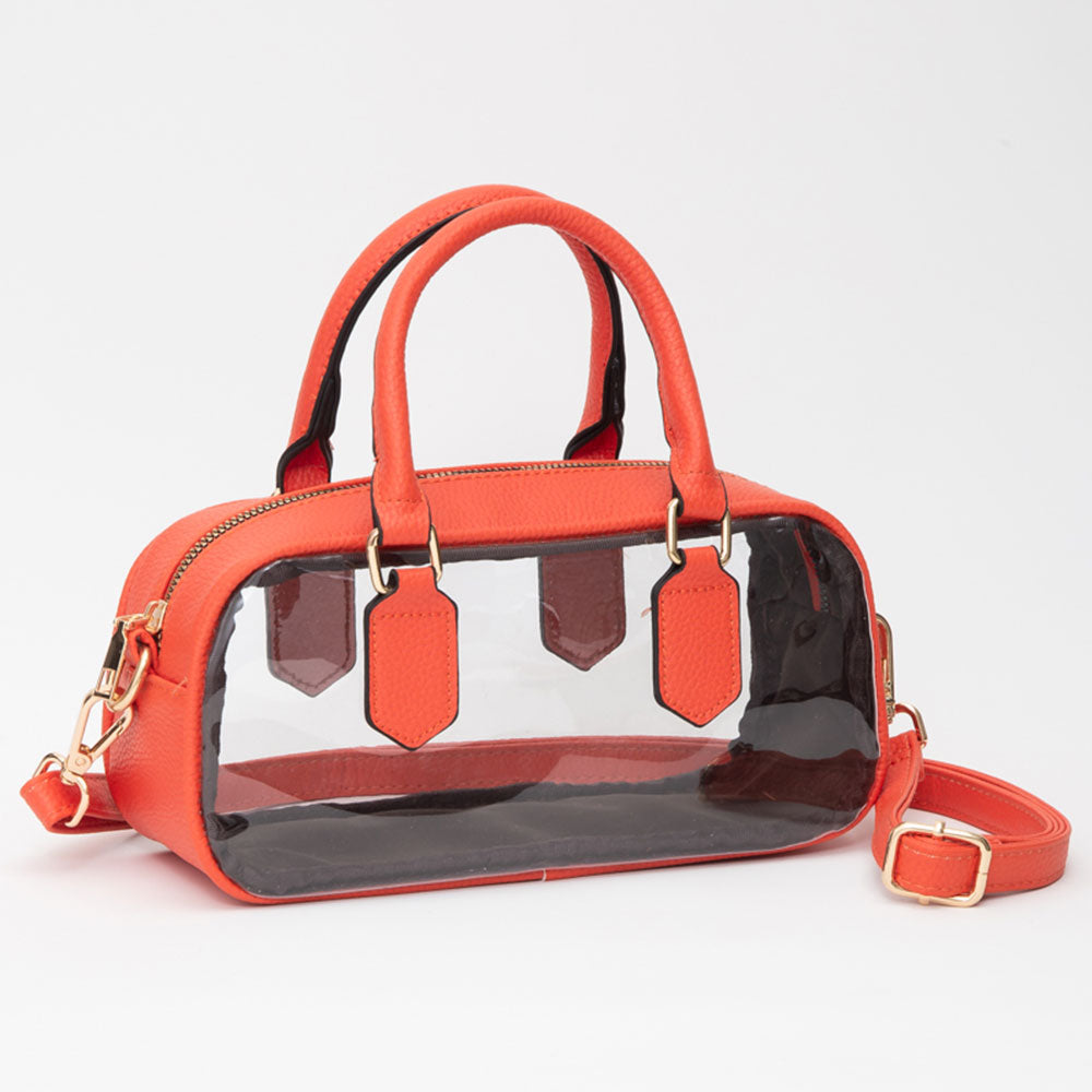 Transparent Structured Top Handle Handbag / Crossbody Bag
