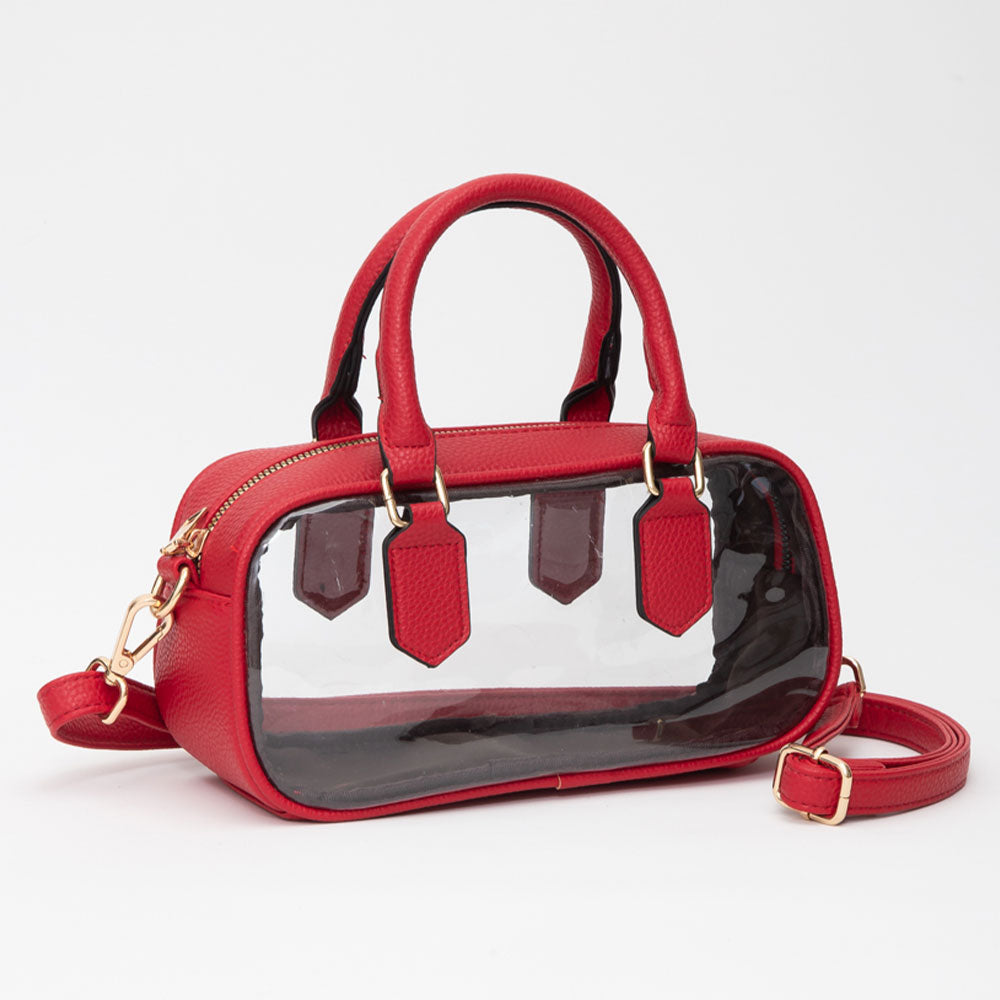 Transparent Structured Top Handle Handbag / Crossbody Bag