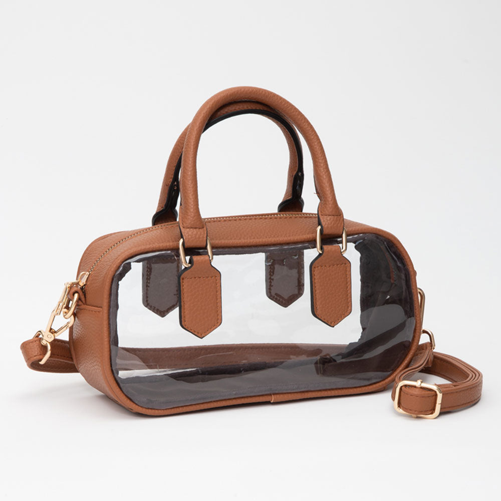 Transparent Structured Top Handle Handbag / Crossbody Bag