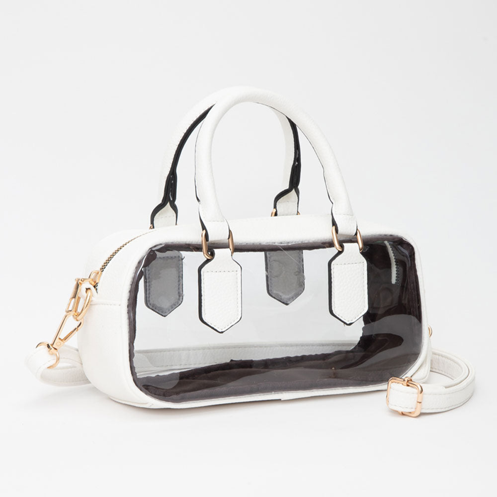 Transparent Structured Top Handle Handbag / Crossbody Bag