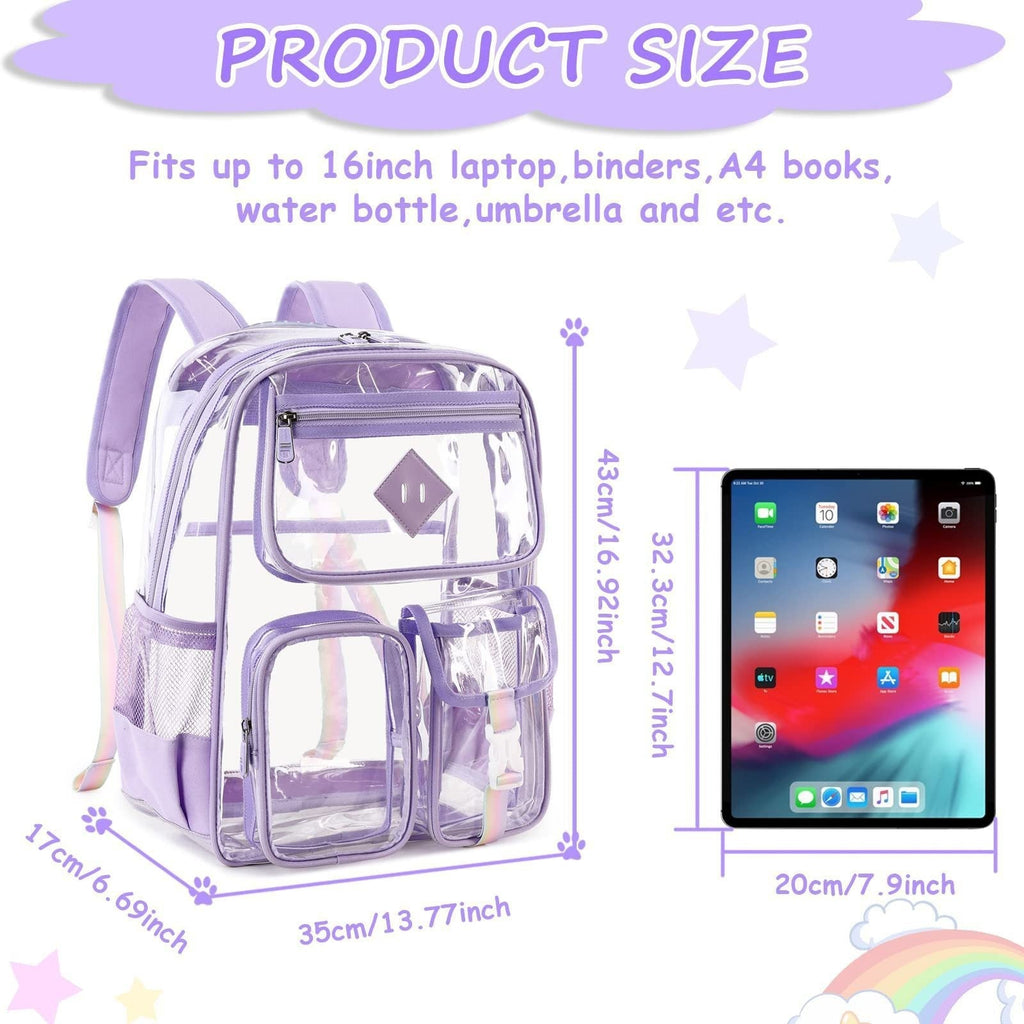 Durable PVC Transparent Backpack – Clear Backpack Bag for Stadium Events & Outdoor Fitness Purse