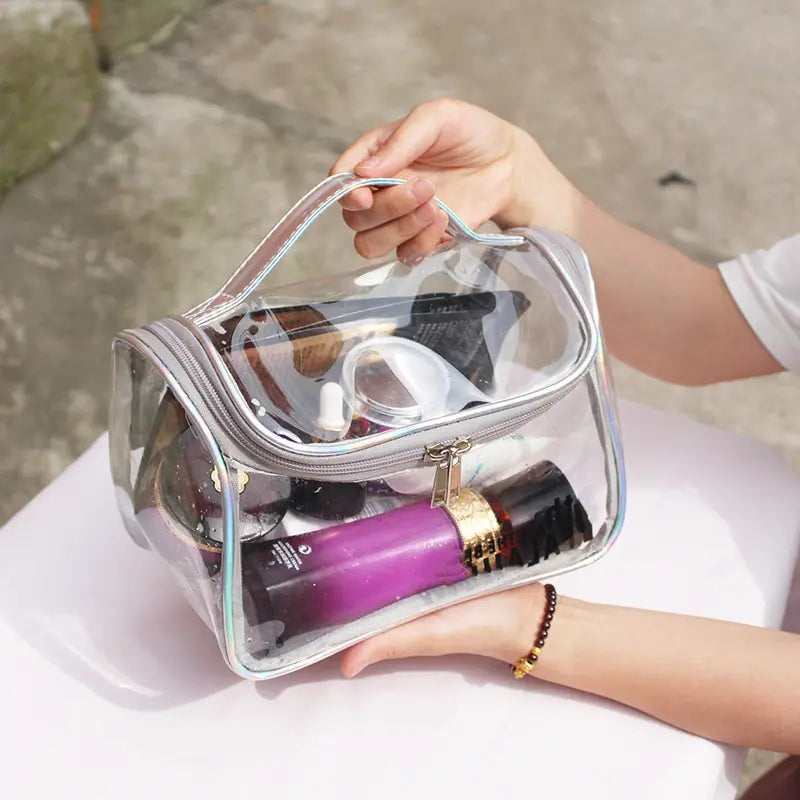 Transparent Large Capacity PVC Toiletry Bag Waterproof Cosmetic Bags Travel Clear Makeup Cosmetic Bag